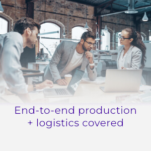 End to end production logistics covered End-to-end production, logistics covered